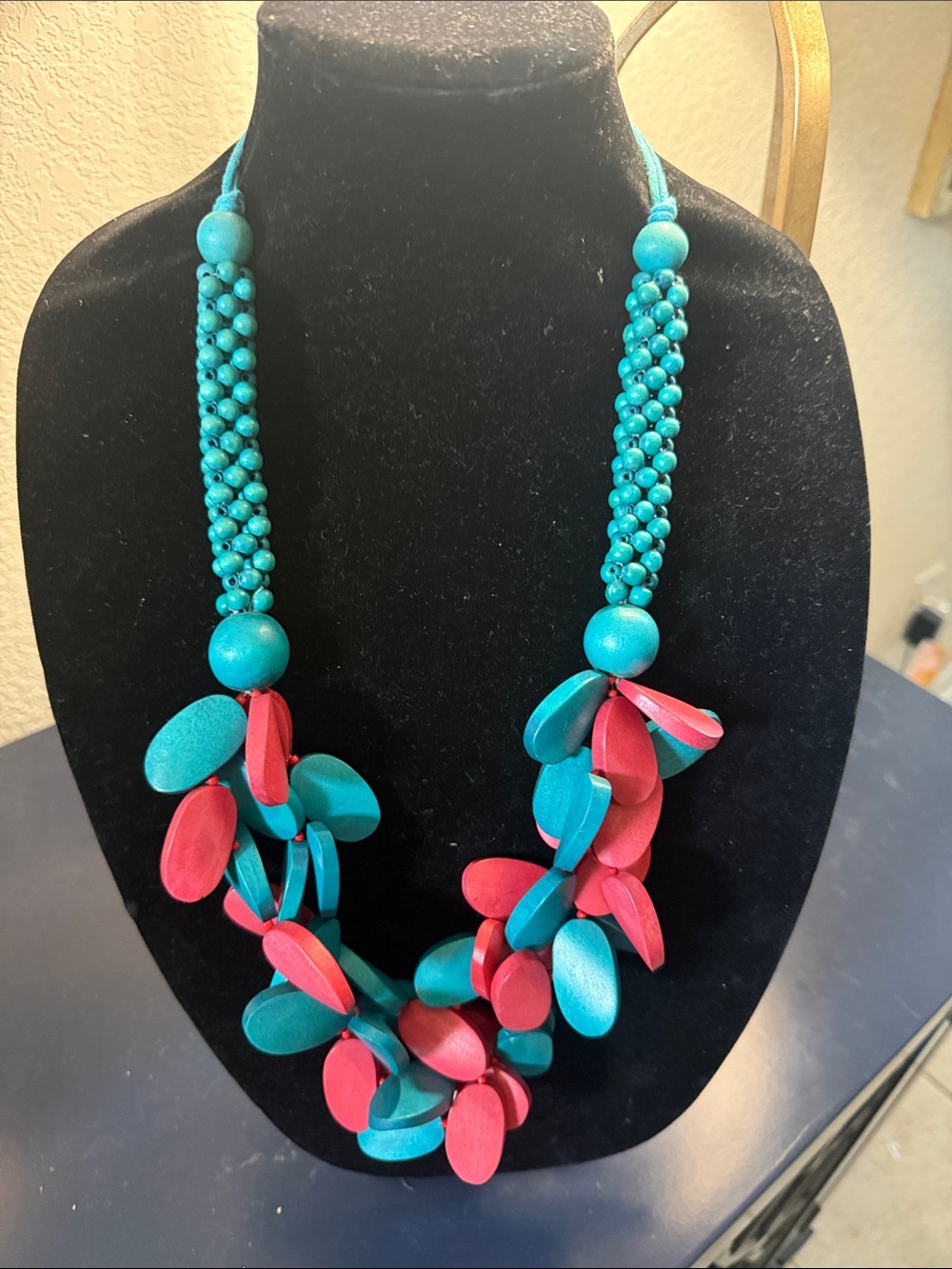 Turquoise & Coral Bead Statement Necklace - Women Jewelry
